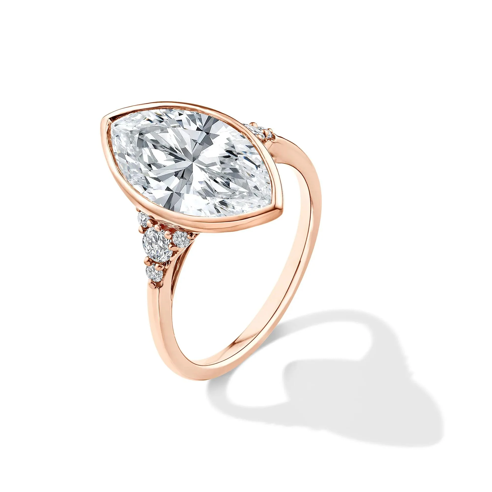 4 1/4 CT. Tw. Lab Grown Diamond Marquise-Cut Engagement Ring 14K Rose Gold Size 6.5 - Image 4