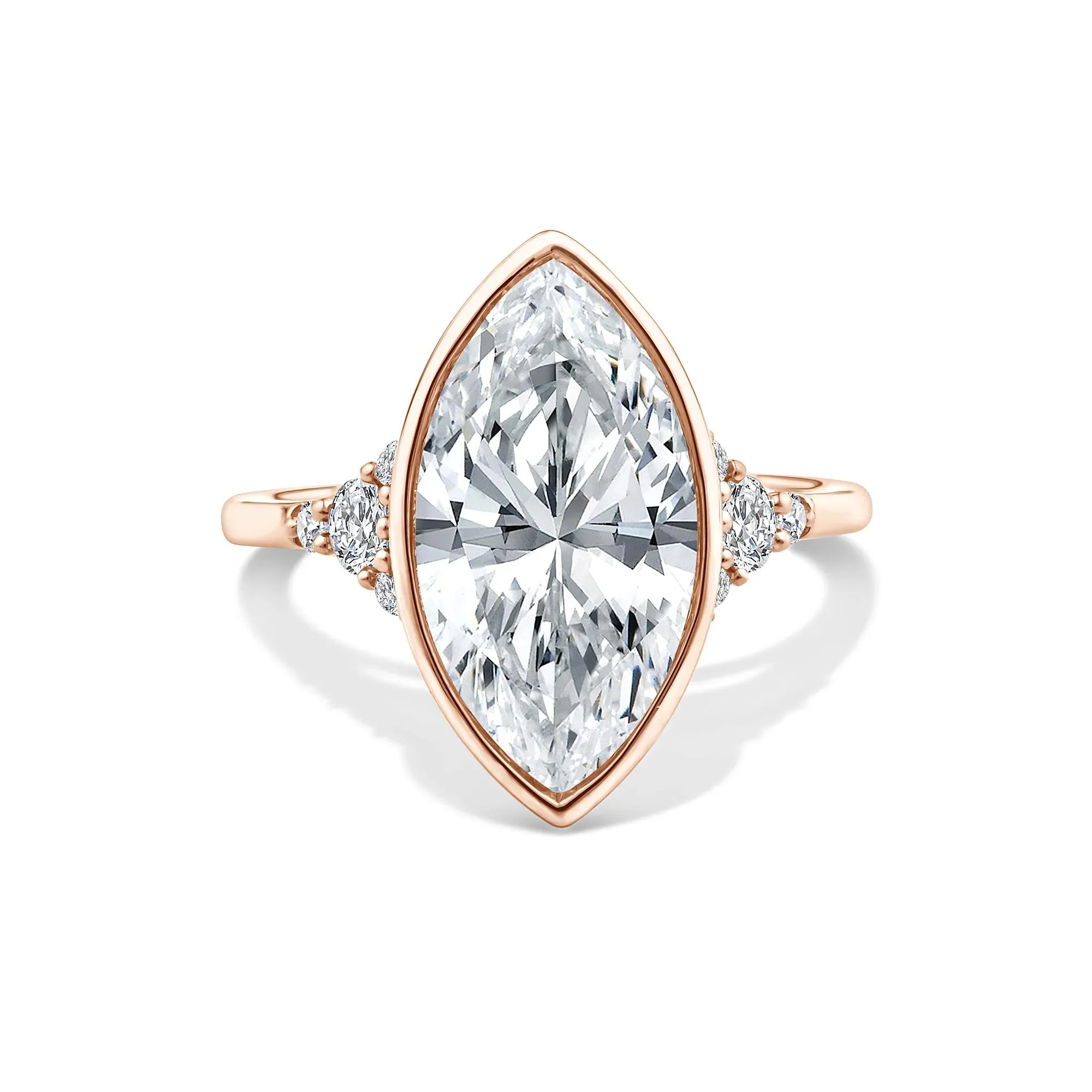 4 1/4 CT. Tw. Lab Grown Diamond Marquise-Cut Engagement Ring 14K Rose Gold Size 7