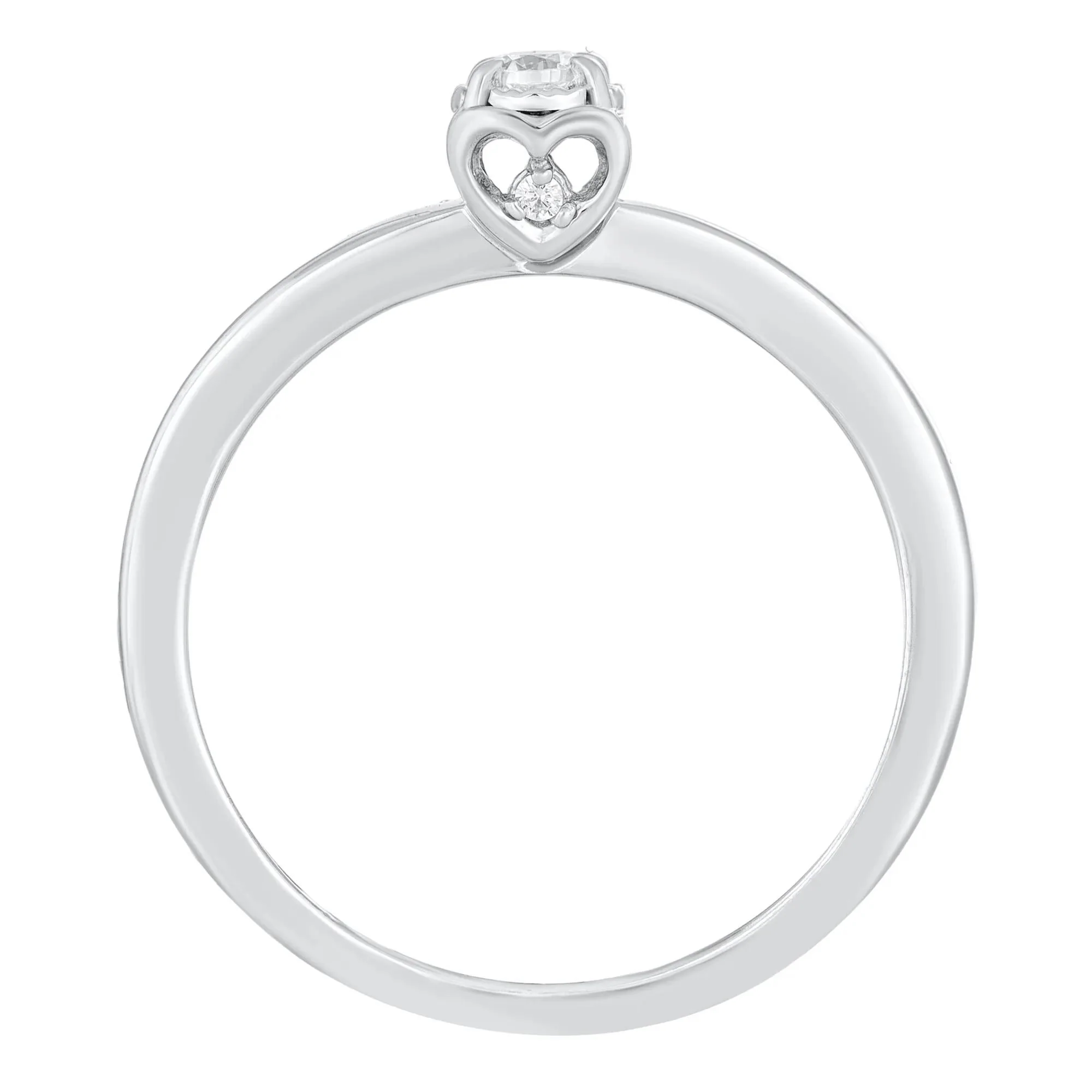 1/10 CT. Tw. Round Diamond Promise Ring with Illusion Setting 10K White Gold Size 7 - Image 2
