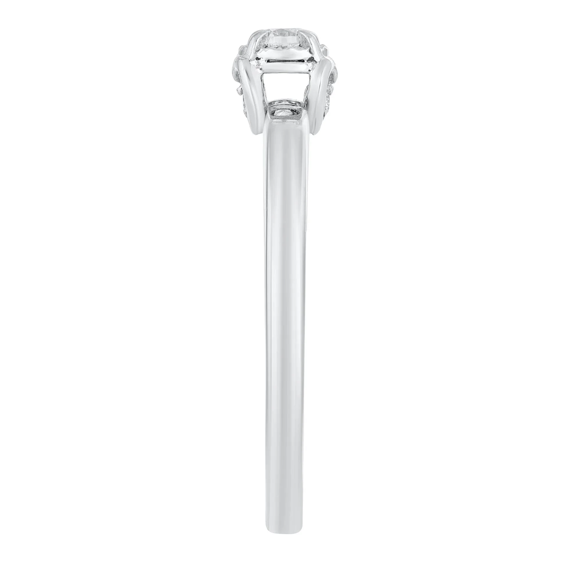 1/10 CT. Tw. Round Diamond Promise Ring with Illusion Setting 10K White Gold Size 7 - Image 3