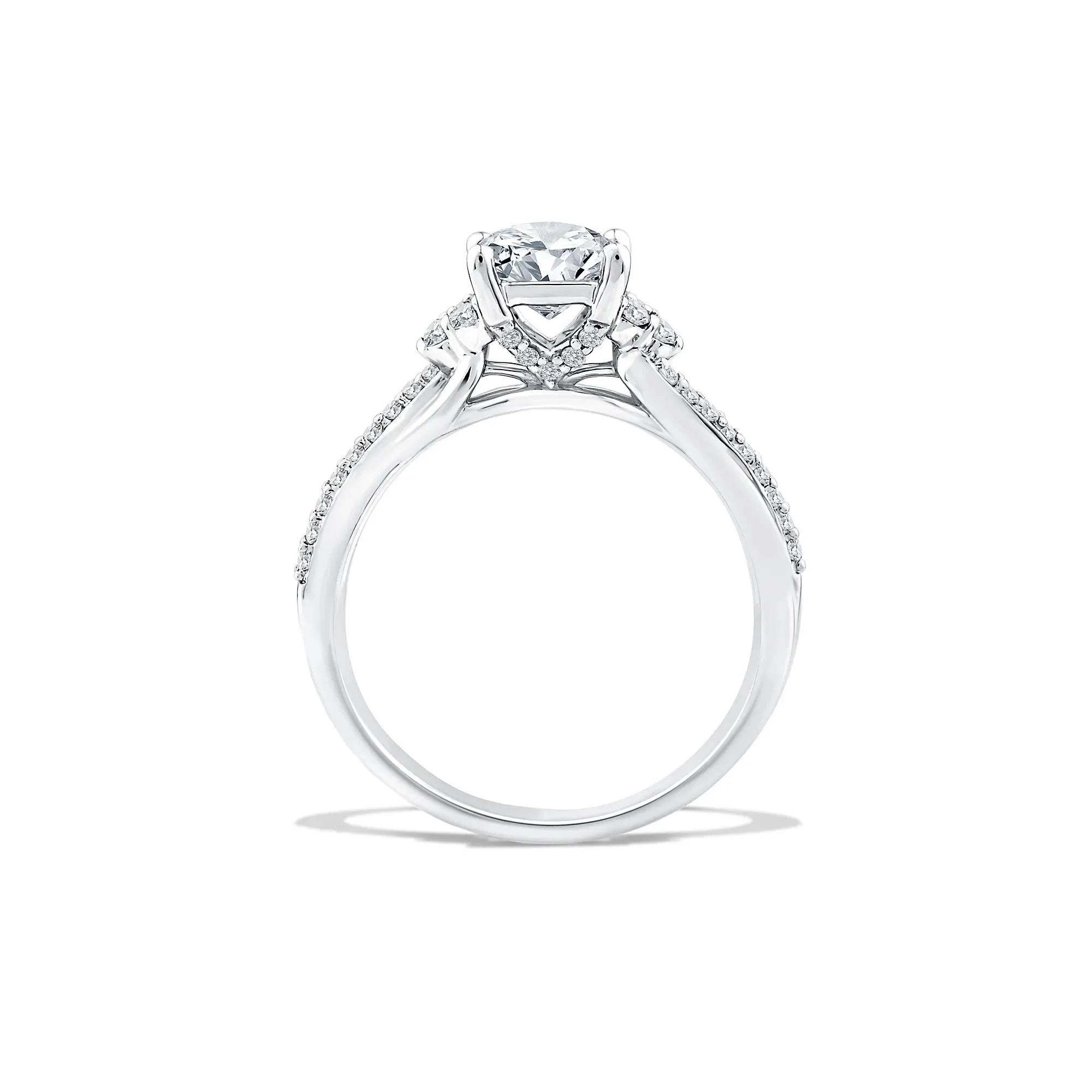 1/4 CT. Tw. Lab Grown Diamond Princess-Cut Center Engagement Ring 10K White Gold Size 6.5 - Image 2