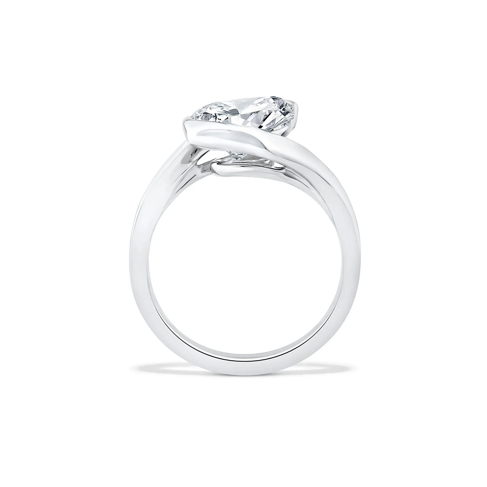 Lab Grown Diamond Pear-Shaped Solitaire Engagement Ring 14K White Gold (3 CT.) Size 6.5 - Image 2