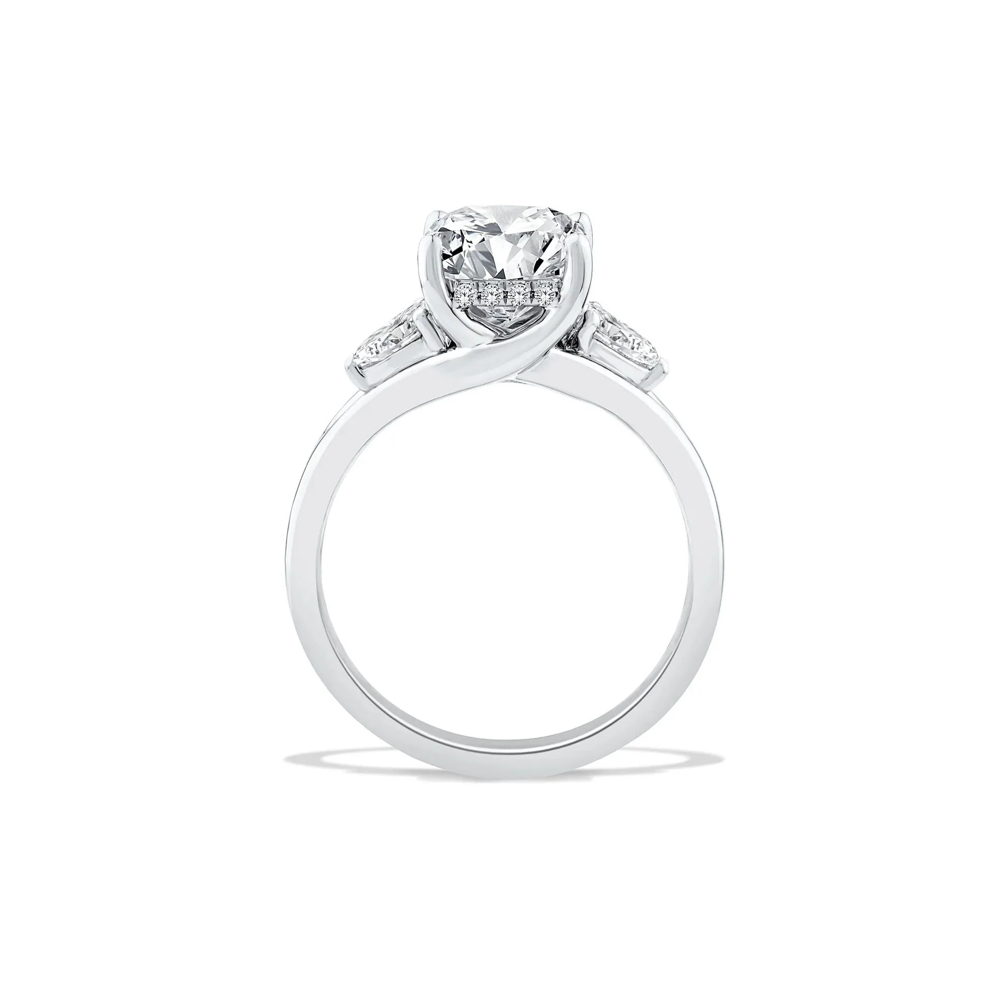 3 1/2 CT. Tw. Lab Grown Diamond Three-Stone Engagement Ring 14K White Gold Size 6 - Image 2