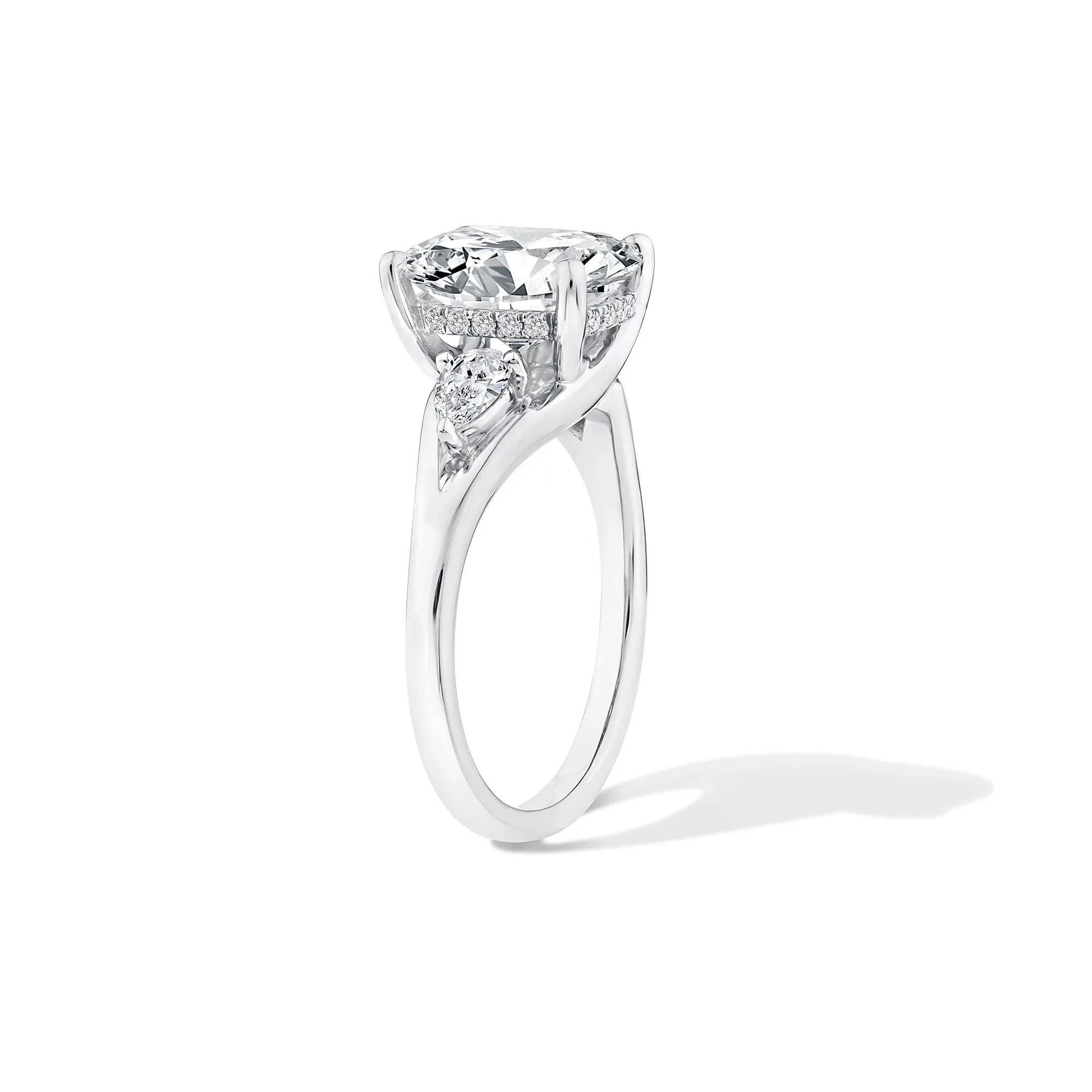 3 1/2 CT. Tw. Lab Grown Diamond Three-Stone Engagement Ring 14K White Gold Size 7.5 - Image 3