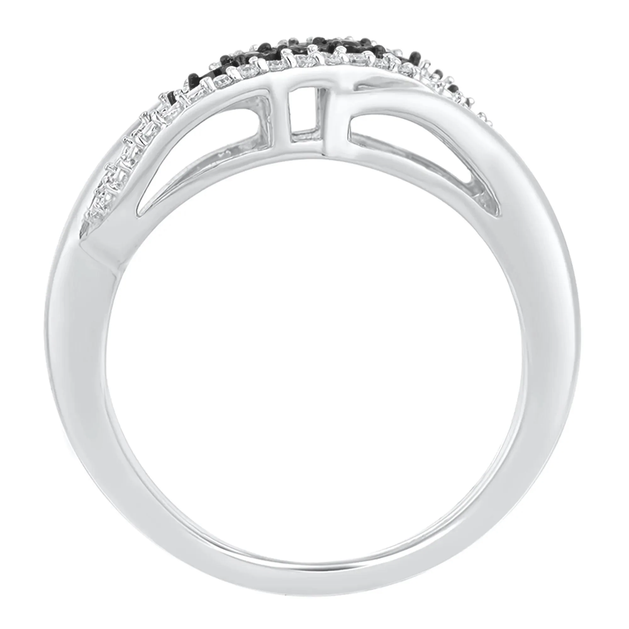 1/10 CT. Tw. Black & White Diamond Ring .925 Sterling Silver Size 7 - Image 2