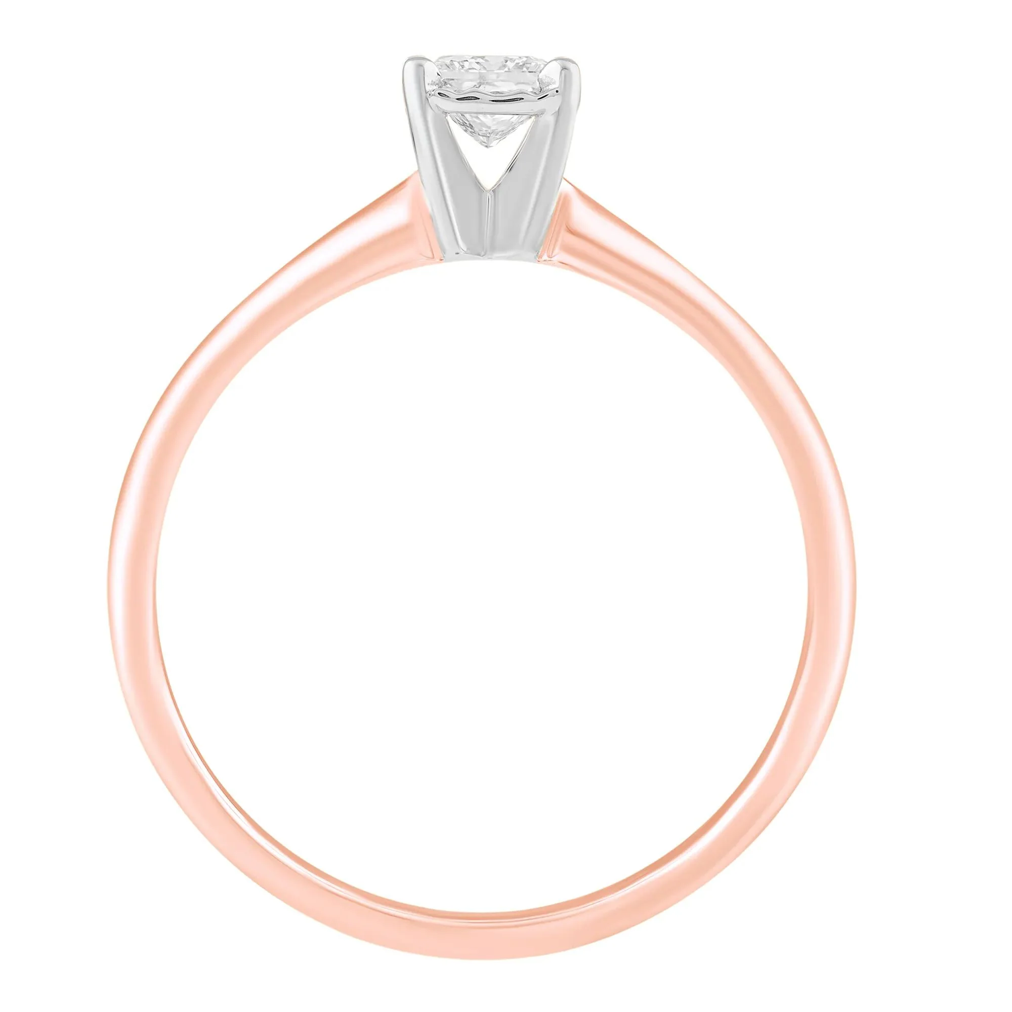 Princess-Cut Diamond Solitaire Promise Ring 14K Rose & White Gold (1/4 CT.) Size 7 - Image 2