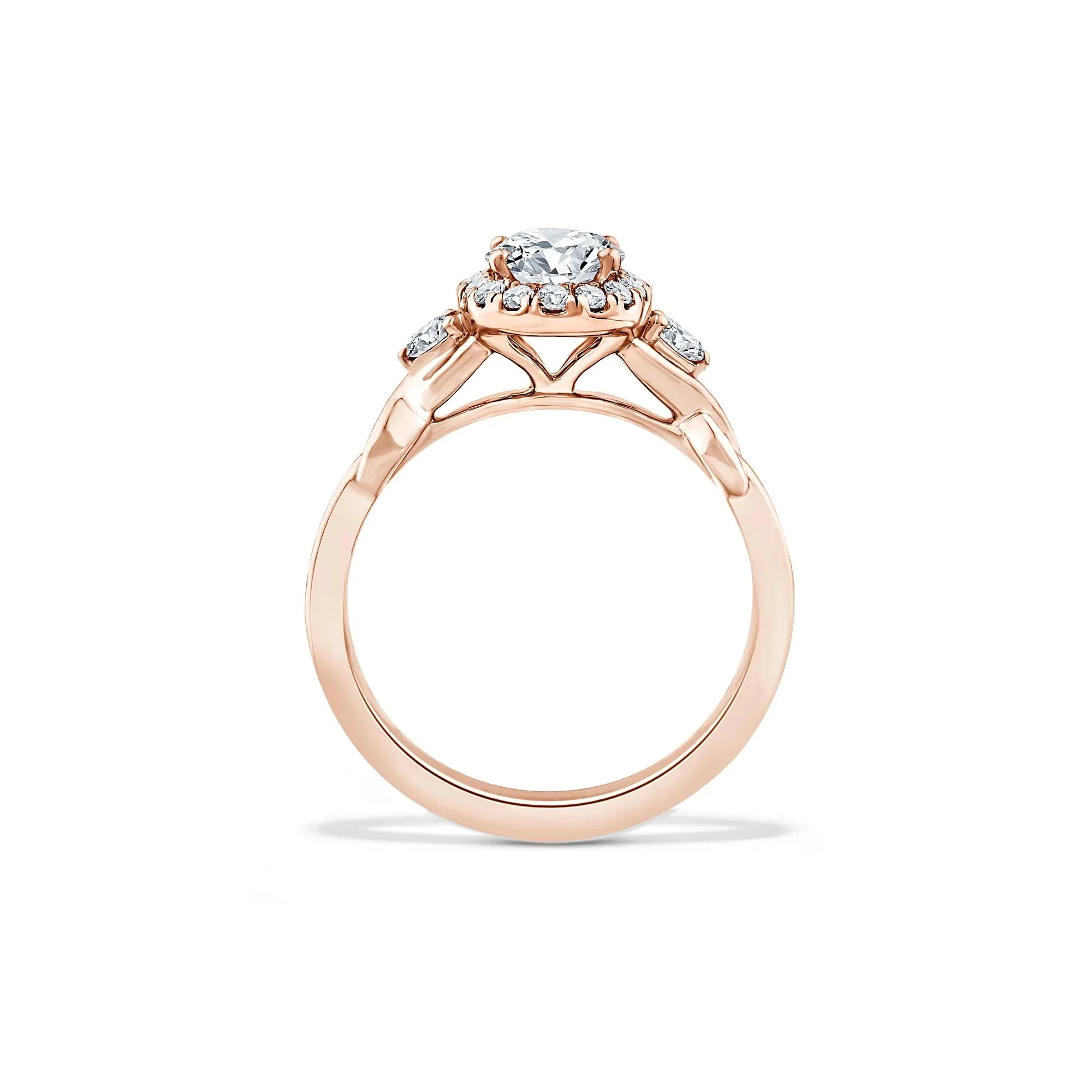 1/3 CT. Tw. Lab Grown Diamond Oval Engagement Ring 10K Rose Gold Size 7.5 - Image 2