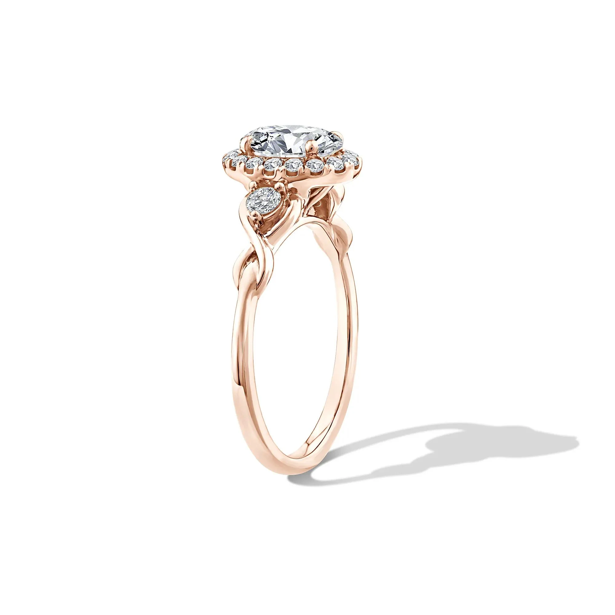 1/3 CT. Tw. Lab Grown Diamond Oval Engagement Ring 10K Rose Gold Size 8 - Image 3