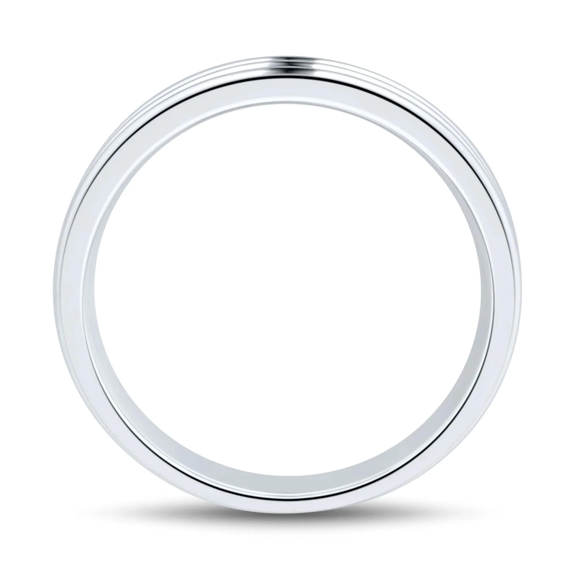 Polished Textured Wedding Band Ring 10K White Gold Size 8.5 - Image 2