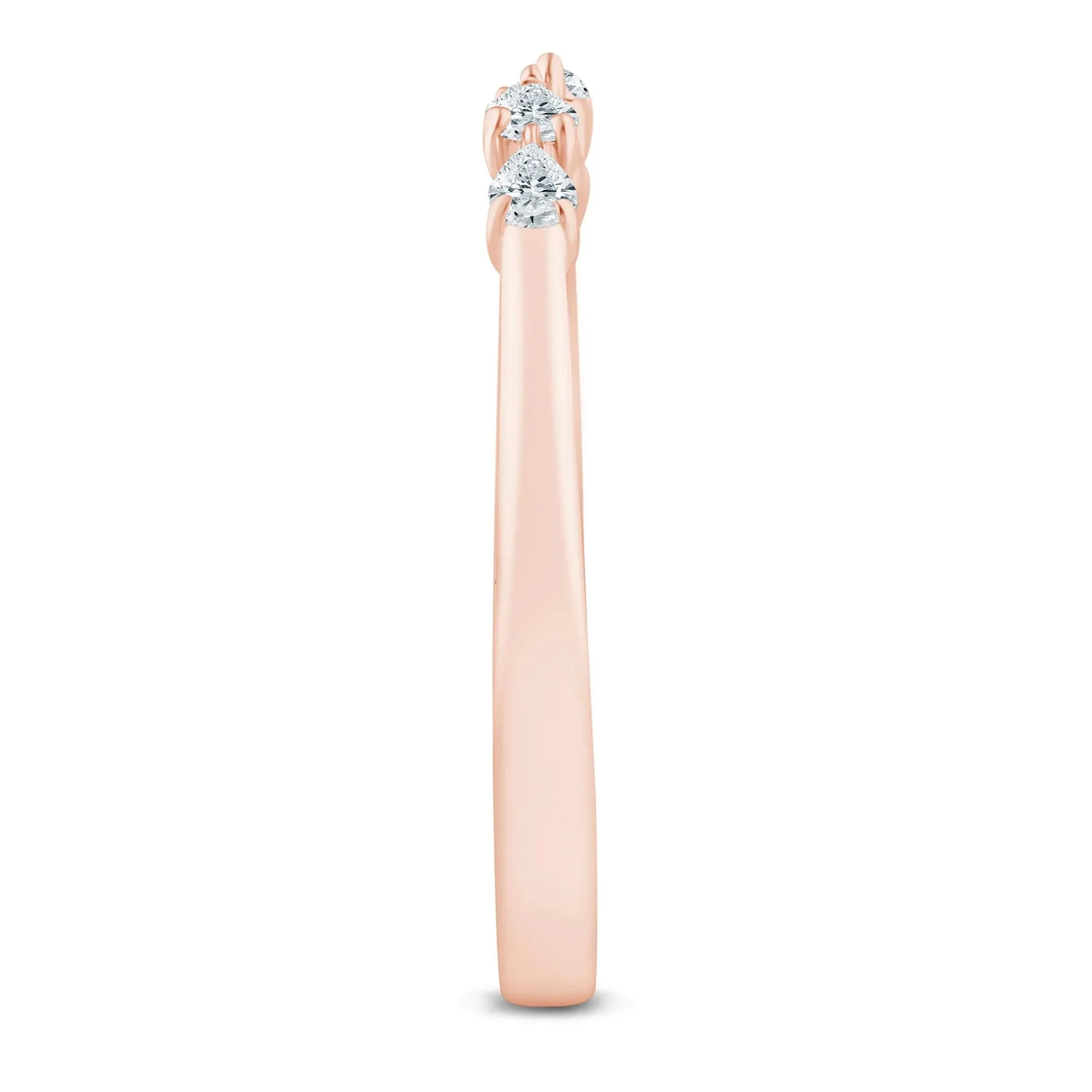 1/7 CT. Tw. Pear-Shaped Lab Grown Diamond Open Anniversary Band Ring 14K Rose Gold Size 7 2mm - Image 3