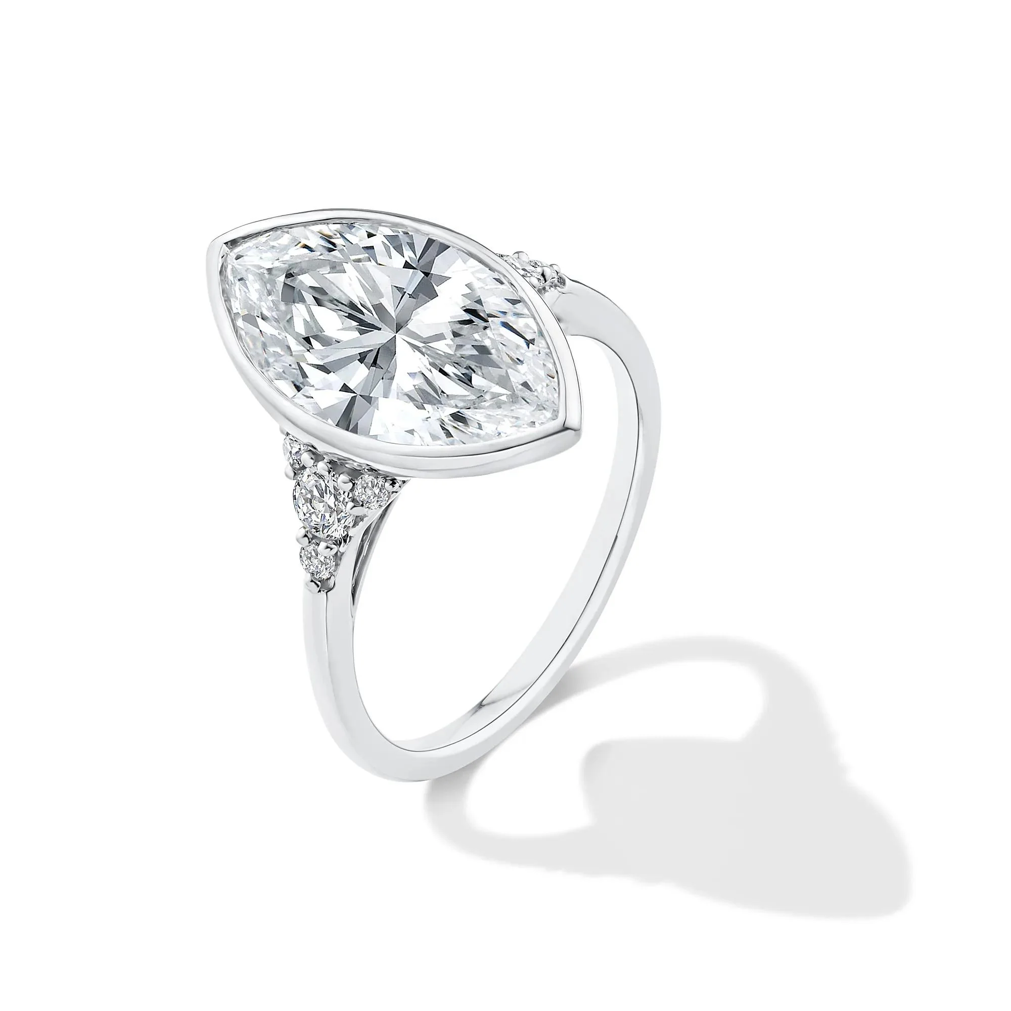 4 1/4 CT. Tw. Lab Grown Diamond Marquise-Cut Engagement Ring 14K White Gold Size 8.5 - Image 4