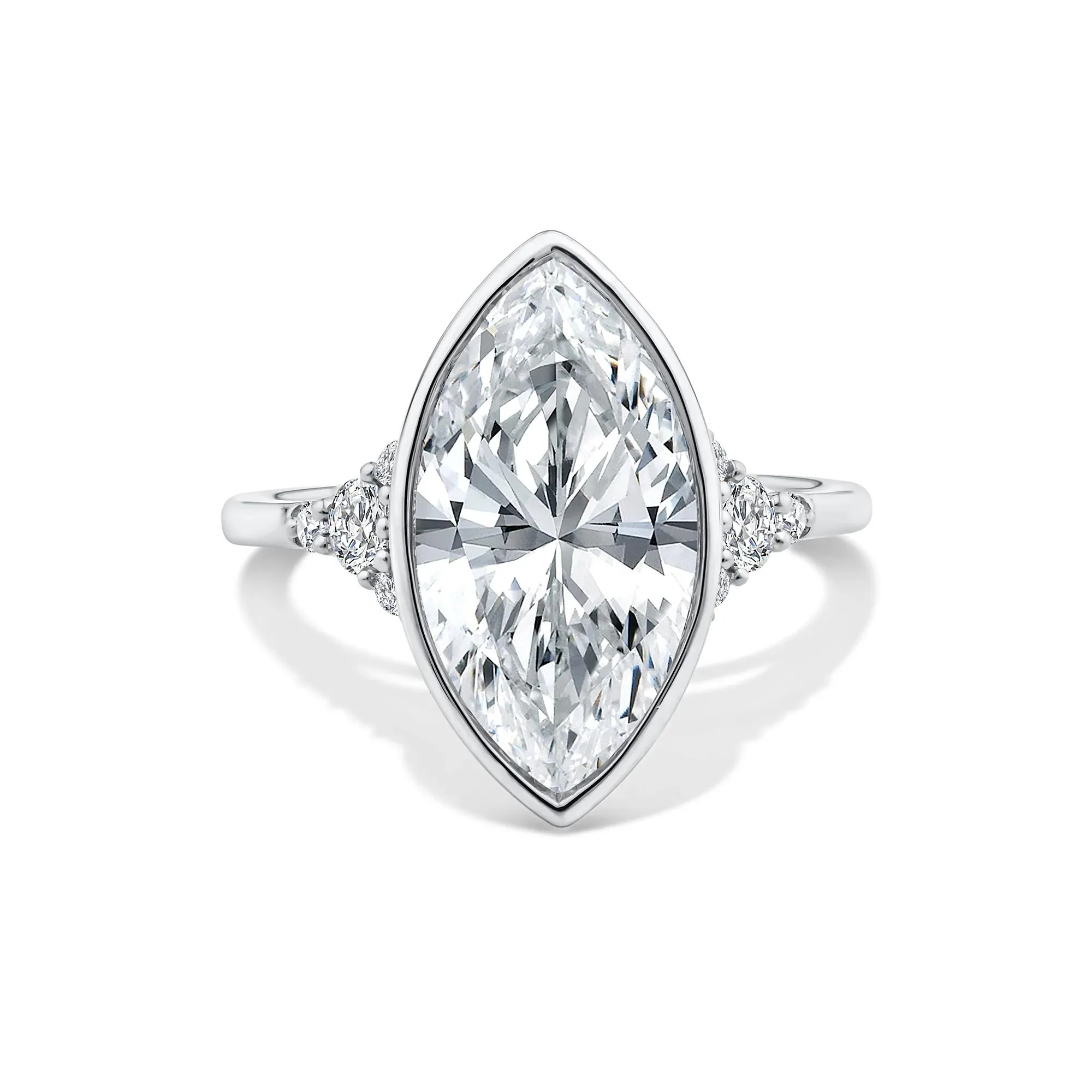 4 1/4 CT. Tw. Lab Grown Diamond Marquise-Cut Engagement Ring 14K White Gold Size 9