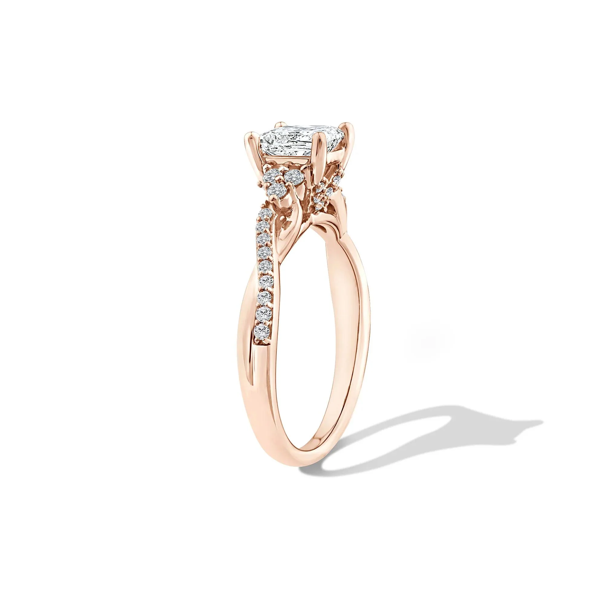 1/4 CT. Tw. Lab Grown Diamond Princess-Cut Engagement Ring 10K Rose Gold Size 6.5 - Image 3