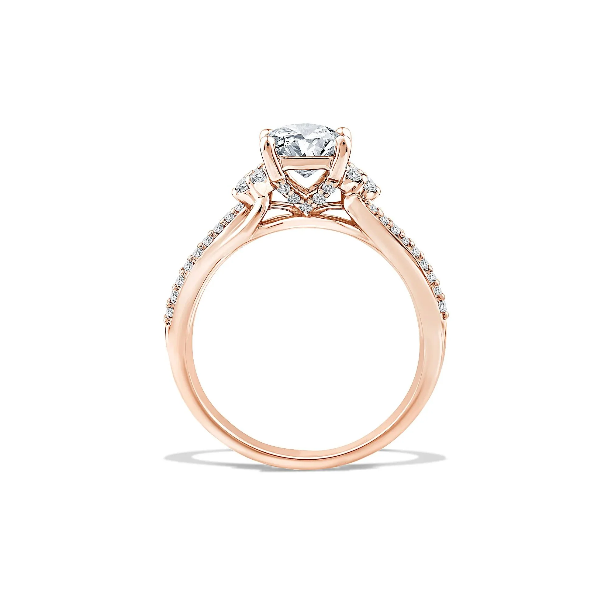 1/4 CT. Tw. Lab Grown Diamond Princess-Cut Engagement Ring 10K Rose Gold Size 7 - Image 2