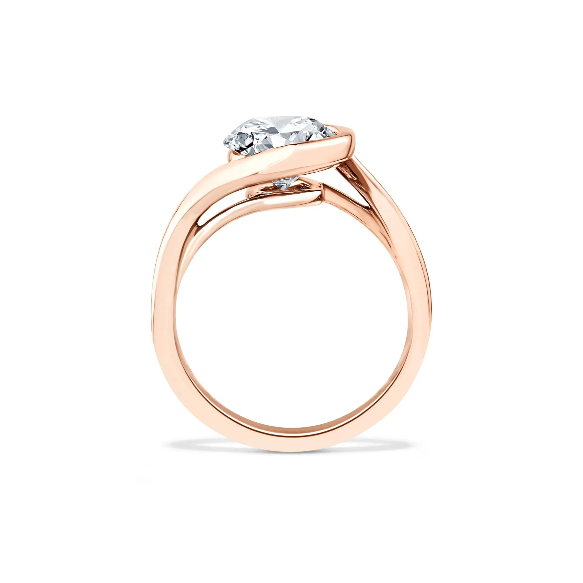 Lab Grown Diamond Oval Solitaire Engagement Ring 14K Rose Gold (3 CT.) Size 6.5 - Image 2