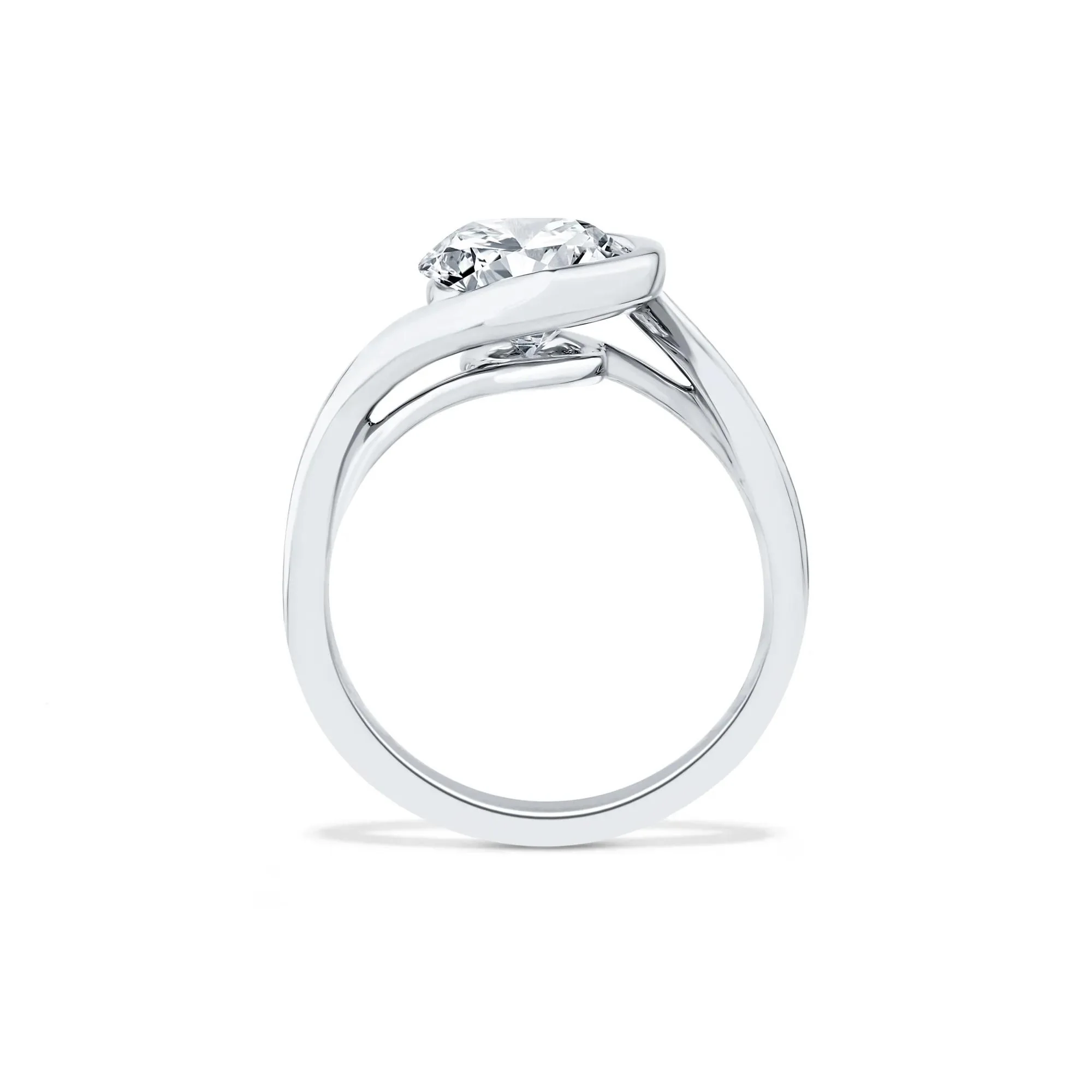 Lab Grown Diamond Oval Solitaire Engagement Ring 14K White Gold (3 CT.) Size 8.5 - Image 2