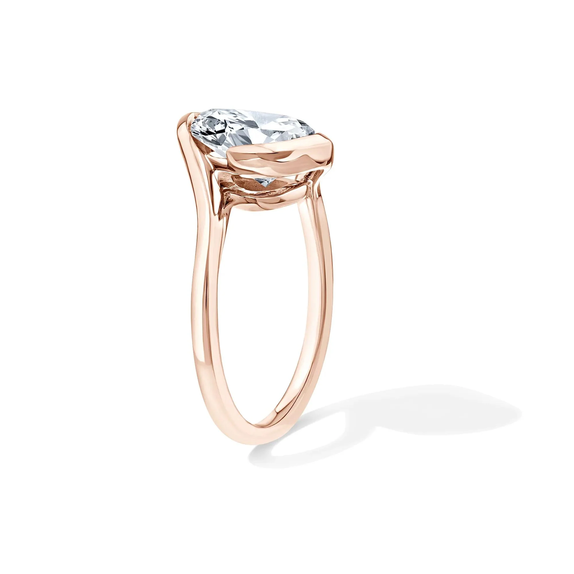 Lab Grown Diamond Pear-Shaped Solitaire Engagement Ring 14K Rose Gold (3 CT.) Size 6 - Image 3
