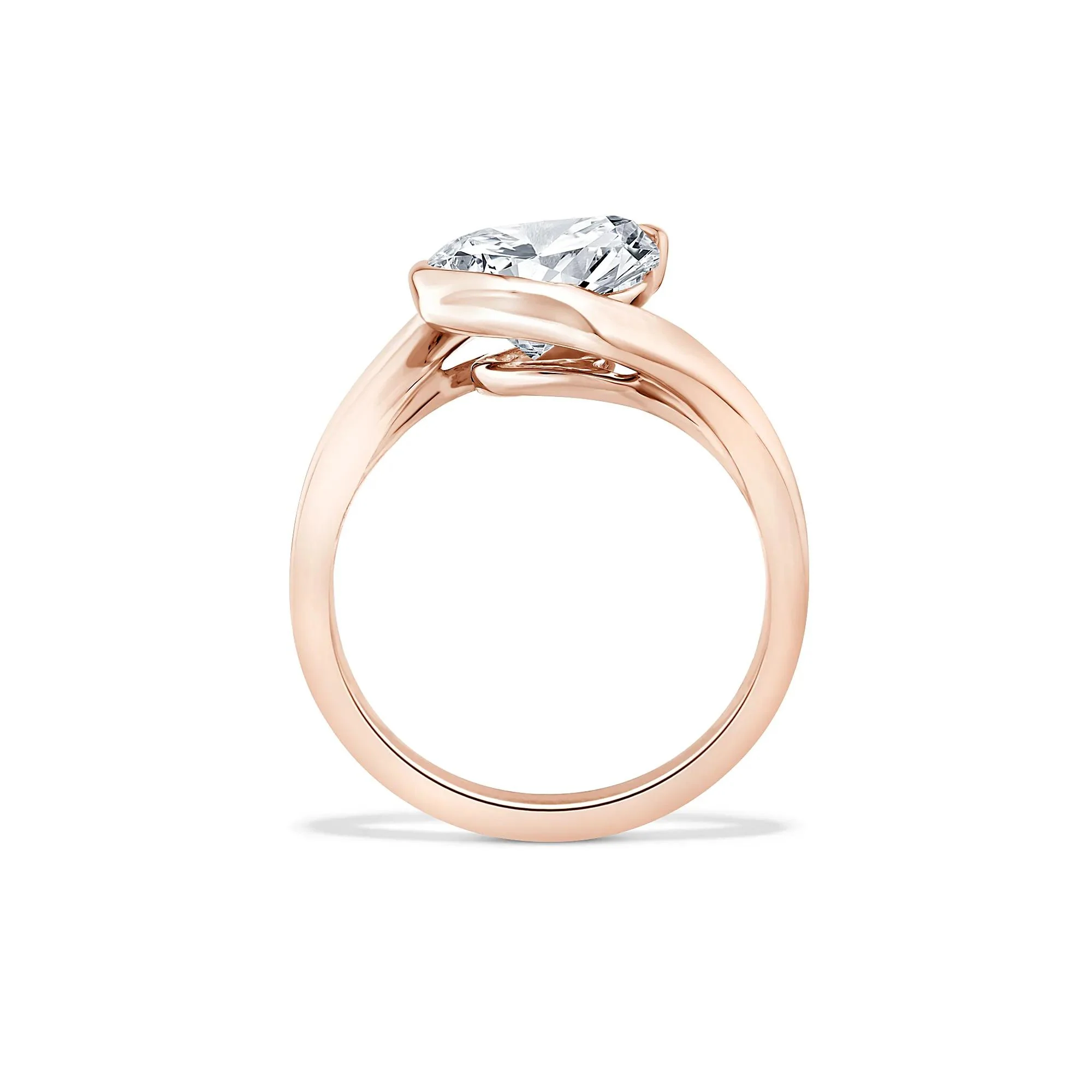 Lab Grown Diamond Pear-Shaped Solitaire Engagement Ring 14K Rose Gold (3 CT.) Size 8 - Image 2