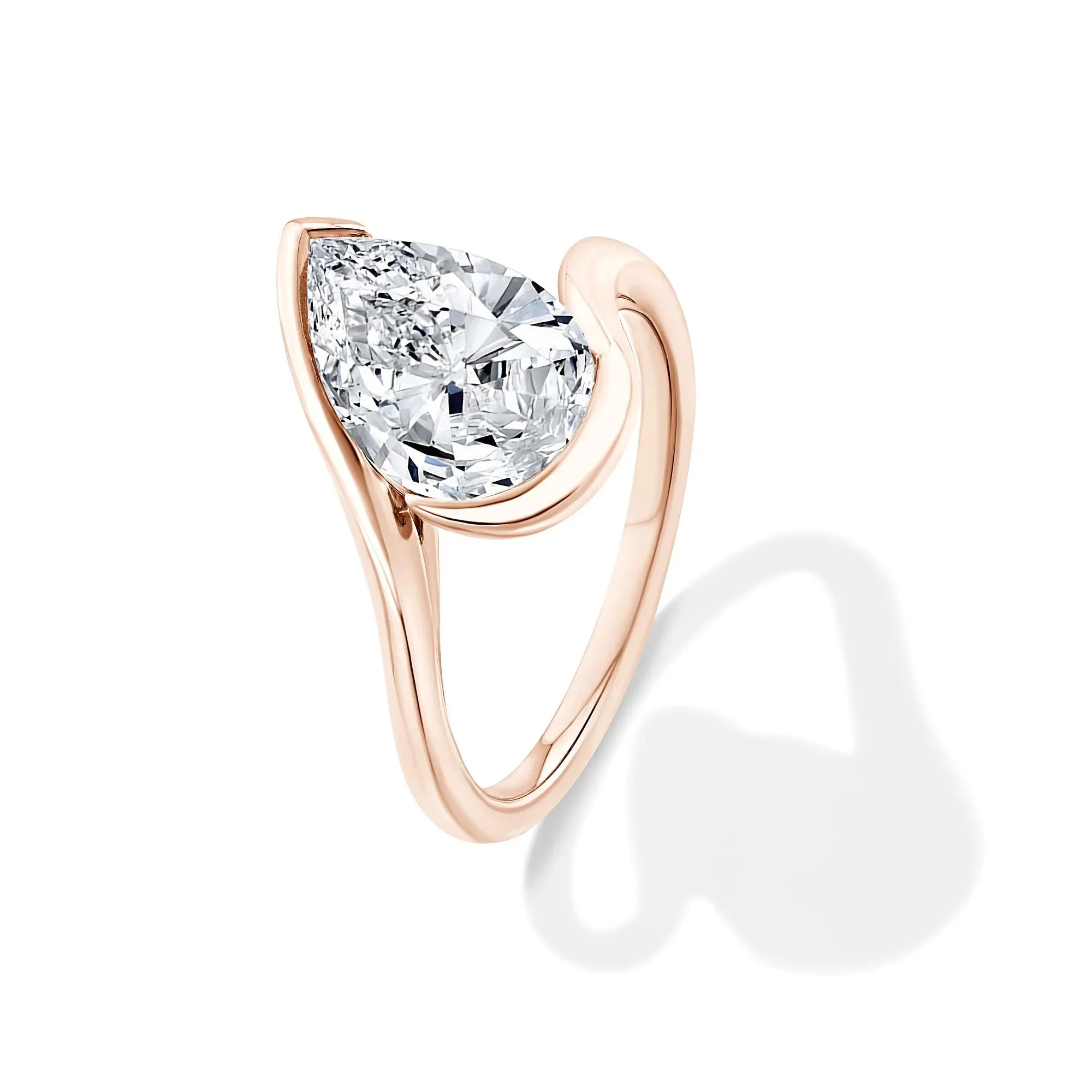 Lab Grown Diamond Pear-Shaped Solitaire Engagement Ring 14K Rose Gold (3 CT.) Size 9 - Image 4