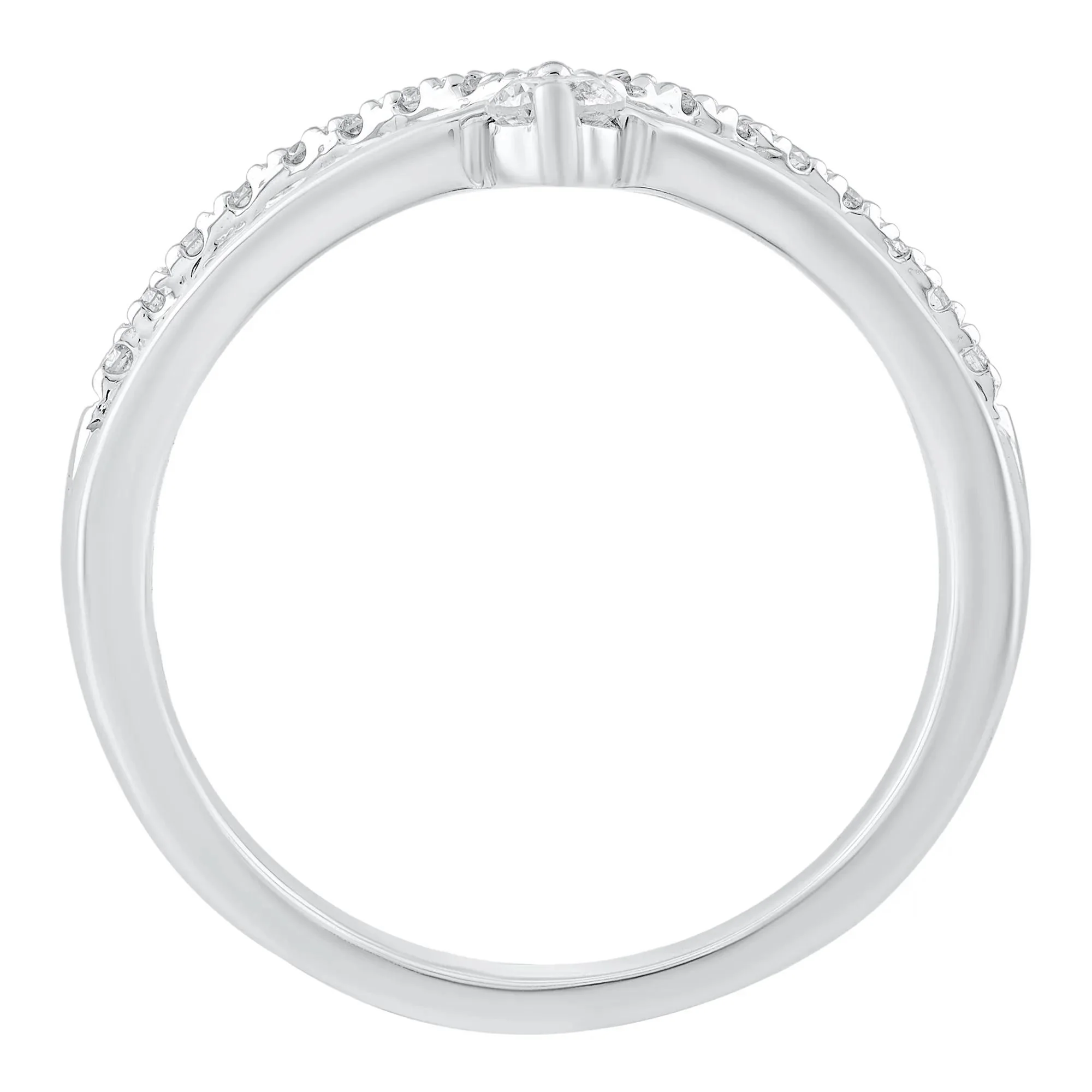 1/2 CT. Tw. Diamond Contour Band Ring 14K White Gold Size 7 - Image 2