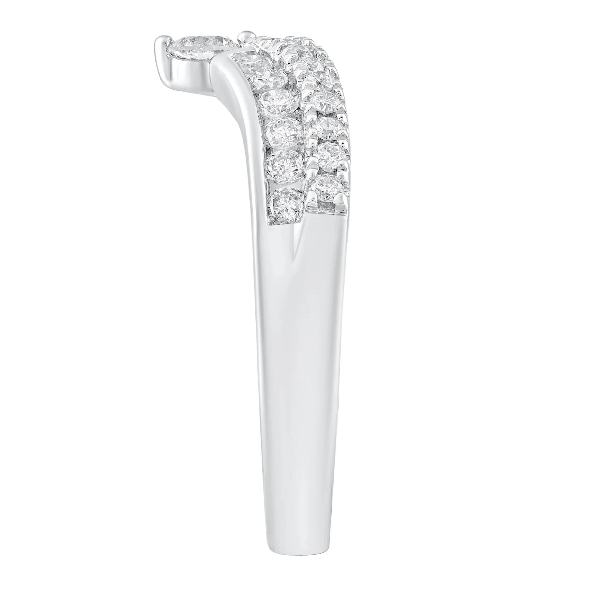 1/2 CT. Tw. Diamond Contour Band Ring 14K White Gold Size 7 - Image 3